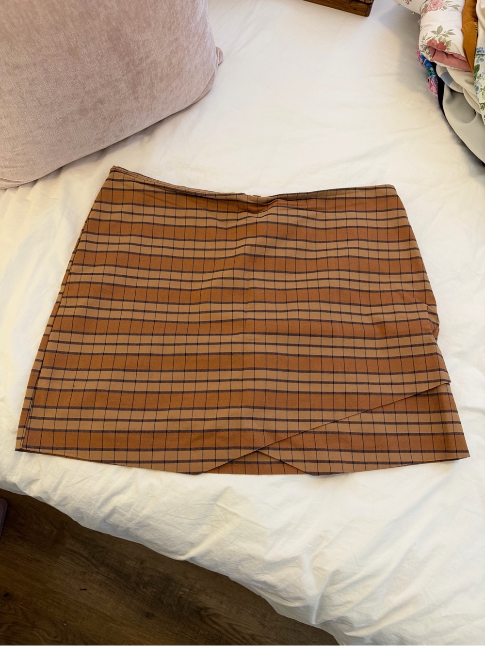 Versona Brown Plaid Mini Skirt
